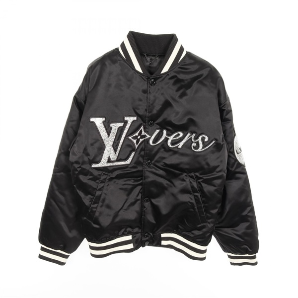 LOUIS VUITTON Baseball Blouson RM241 HQB71EGPD Nylon Black White Used mens 44