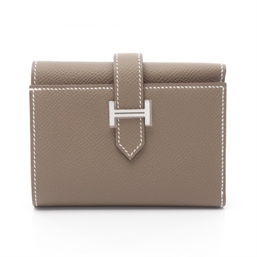 HERMES Bearn combine Tri-fold wallet purse W Epsom Calfskin Epsom Etoupe SHW
