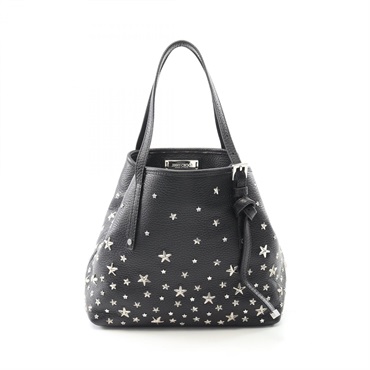 JIMMY CHOO SASHA S Tote Hand Bag leather Black Used Women