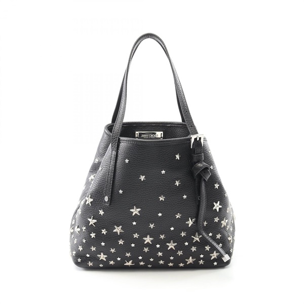 JIMMY CHOO SASHA S Tote Hand Bag leather Black Used Women