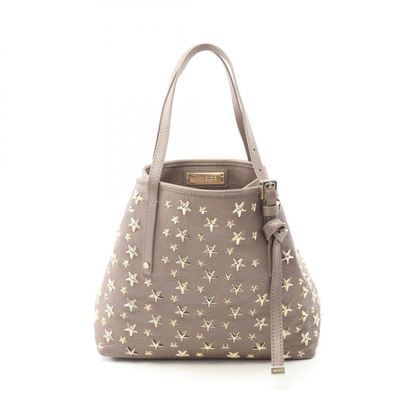 JIMMY CHOO SASHA S Tote hand Bag leather Beige Used Women