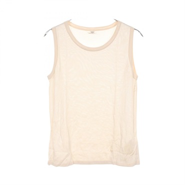 HERMES Tank tops Sleeveless 722634DGA642 Rayon Beige Used Women size 42