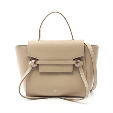 CELINE BELT NANO Hand shoulder crossbody bag 189003 leather Beige Used Women