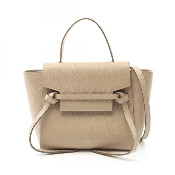 CELINE BELT NANO Hand shoulder crossbody bag 189003 leather Beige Used Women