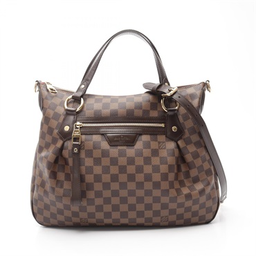 LOUIS VUITTON Evora MM Shoulder Handbag N41131 Damier canvas leather Ebene LV