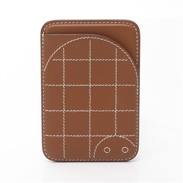 HERMES MagSafe Eman Turtle Card Case holder W Swift leather Gold used