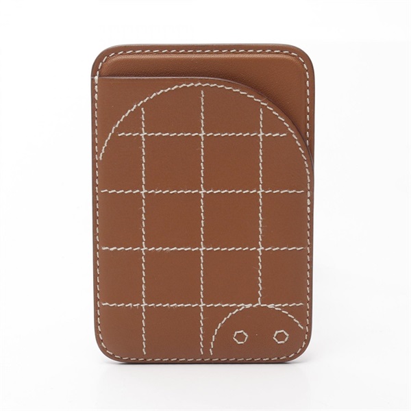 HERMES MagSafe Eman Turtle Card Case holder W Swift leather Gold used