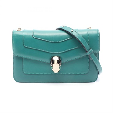 BVLGARI Serpenti Forever Shoulder crossbody Bag leather Green Used Women