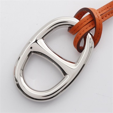 HERMES Shane Duncle Necklace Pendant Stainless Steel Orange Used women