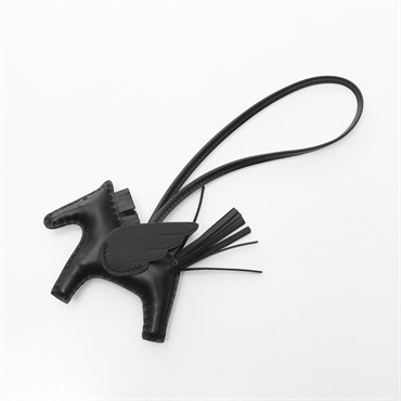 HERMES Rodeo Pegasus PM Bag charm Agneau milo leather Black Used Women
