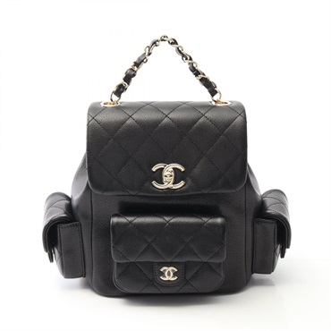 CHANEL Matelasse Rucksack Backpack chain bag AS4399 calf leather Black Used GHW