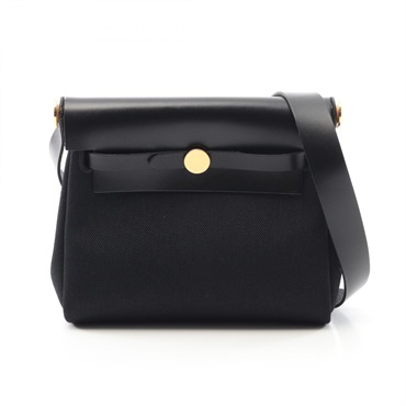 HERMES Herbag Zip Mini business clutch shoulder crossbody bag Toile Military GHW