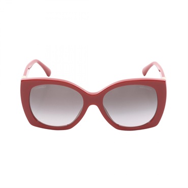CHANEL COCO Mark sunglasses eyewear CH5519A Plastic Red Black Used Women CC