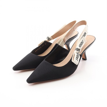 Christian Dior J'ADIOR Slingbacks Pumps sandals heels Leather Fabric black #37D