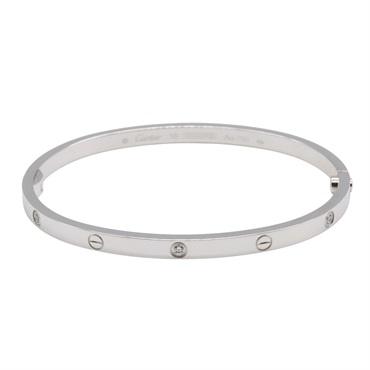 CARTIER Love Bracelet SM 6P Diamond B6047717 18KWG White Gold Used Women