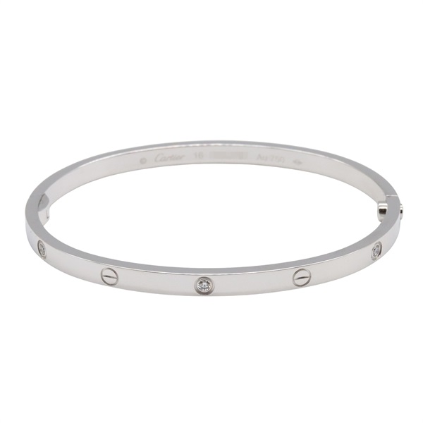 CARTIER Love Bracelet SM 6P Diamond B6047717 18KWG White Gold Used Women