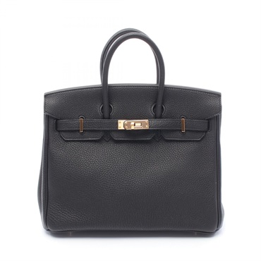 HERMES Birkin 25 Handbag Y Togo leather Black Noir Used GHW Women