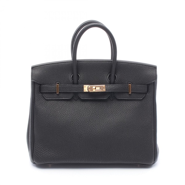 HERMES Birkin 25 Handbag Y Togo leather Black Noir Used GHW Women