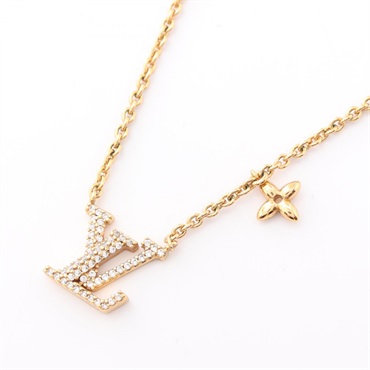 LOUIS VUITTON Collier LV Iconic Necklace pendant Gold Plated Rhinestone used