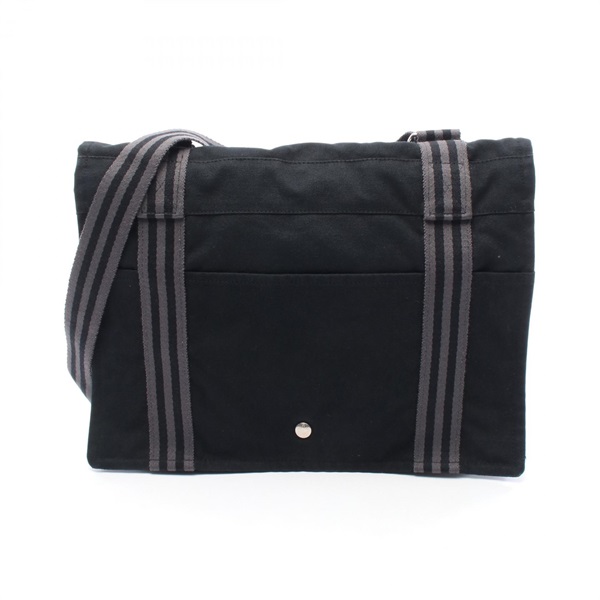 HERMES Fourre-tout Bassas MM Crossbody Shoulder Bag canvas Gray Used unisex SHW