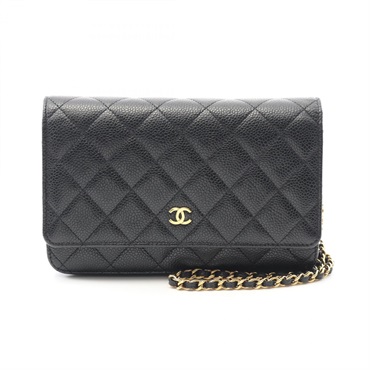 CHANEL Matelasse Chain Shoulder Bag AP0250 leather Black Used Women GHW CC