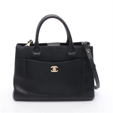 CHANEL Neo Executive Tote Large shoulder Bag A69931 leather Black Used Women GHW