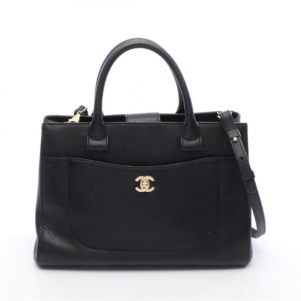 CHANEL Neo Executive Tote Large shoulder Bag A69931 leather Black Used Women GHW