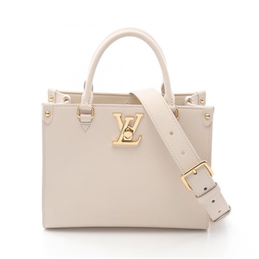 LOUIS VUITTON Rock & Go Quartz Shoulder Tote Bag M23637 Grain Calfskin Beige