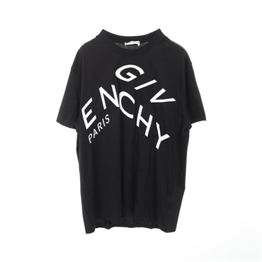 GIVENCHY Logo embroidery T-shirt #L short sleeves cotton Black Used mens
