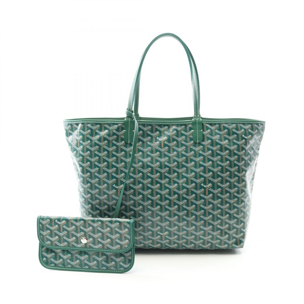 GOYARD Saint Louis PM Tote Handbag Canvas Leather Green Multicolor Used Women