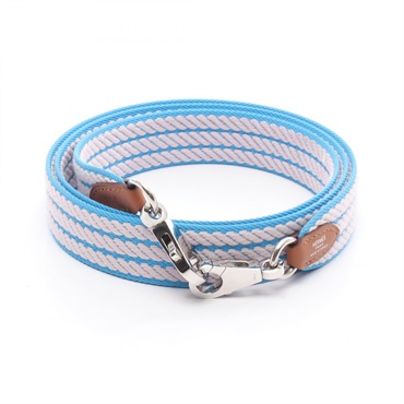 HERMES Bandouliere Sangle Cordage Shoulder strap Swift leather canvas Blue GHW W