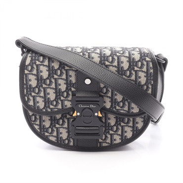 Dior Gallop Oblique Shoulder Bag 1ADPO033YKY_H27E Canvas Leather Beige Navy Used