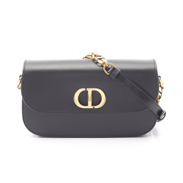 Christian Dior 30 Montaigne Avenue Crossbody Chain Shoulder Bag Leather Blk Used