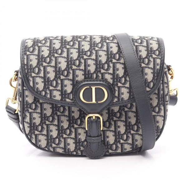 Christian Dior BOBBY Medium Crossbody Shoulder Bag Oblique Jacquard Beige Navy