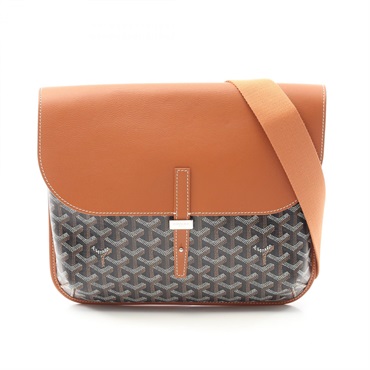 GOYARD Croisiere Messenger Crossbody Shoulder Bag Canvas Leather Black Brown
