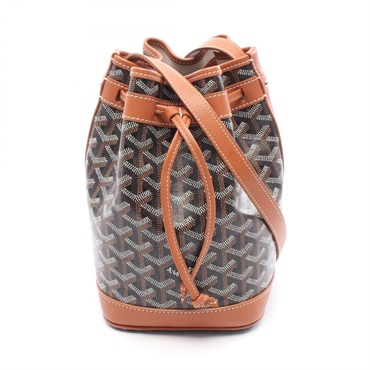 GOYARD Petit Flo Shoulder Bucket Bag Canvas Leather Black Brown Multicolor Used