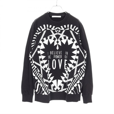 GIVENCHY I BELIEVE IN THE POWER OF LOVE Sweat Cotton Black White #XS Used Mens