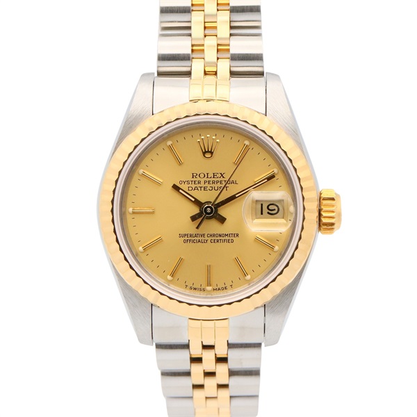 ROLEX Datejust R Wrist Watch 69173 Automatic 18KYG Yellow Gold SS Used Women