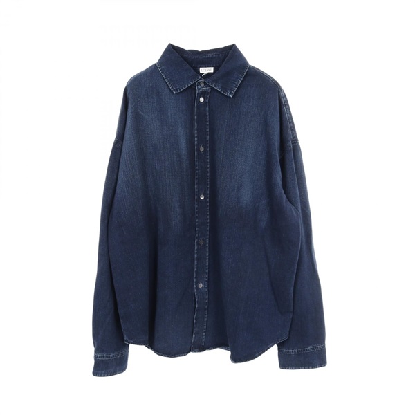 LOEWE Anagram Overshirt Shirt cotton Navy Size 50 Used mens