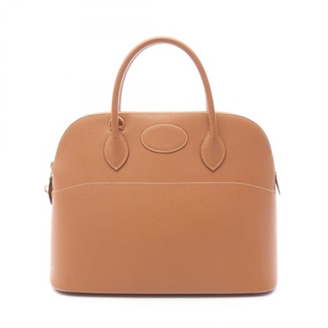 HERMES Bolide37 Handbag Courchevel leather Brown Gold Used Women C SHW