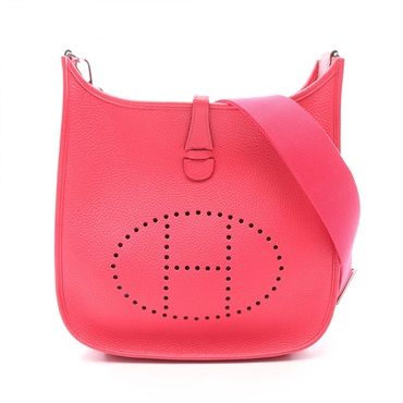 HERMES Evelyne Troyes PM Shoulder Bag Clemence leather Rose extreme Used Women Y