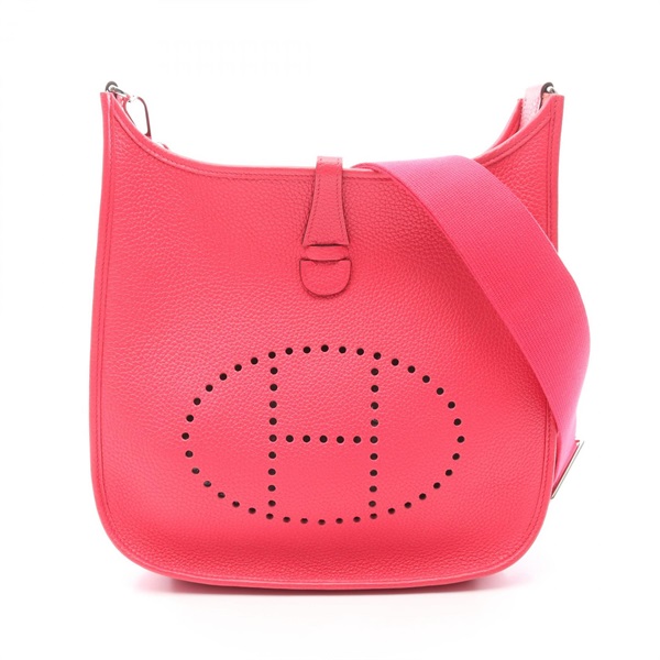 HERMES Evelyne Troyes PM Shoulder Bag Clemence leather Rose extreme Used Women Y