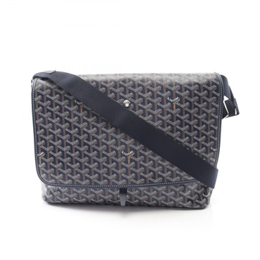 GOYARD Capetien MM Crossbody Shoulder Bag Canvas leather Navy Multicolor Used