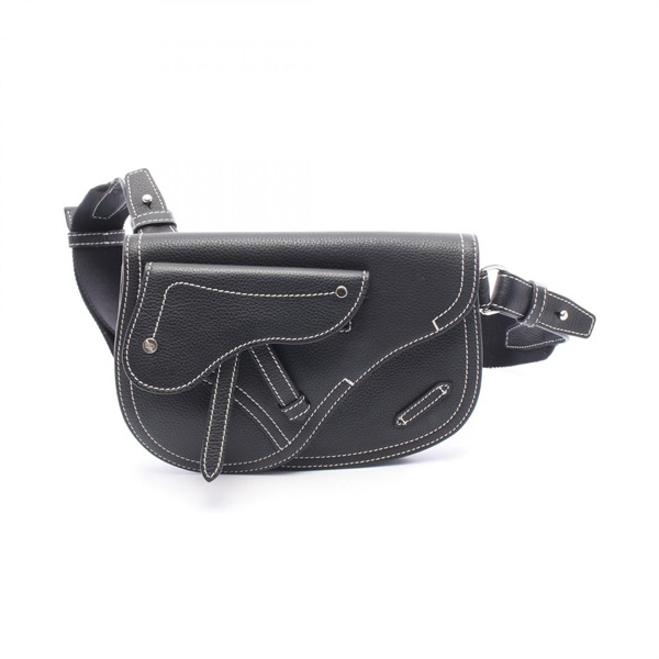 Dior SADDLE Waist bag crossbody 1AD0044 leather Black Used mens