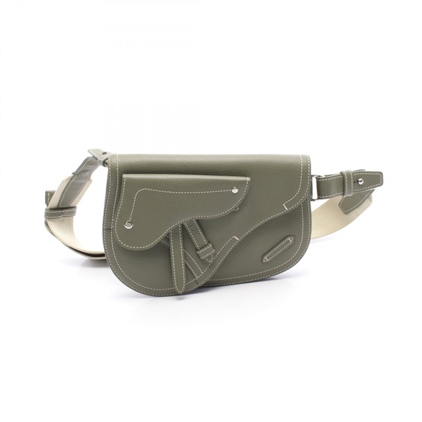 Dior SADDLE Waist bag crossbody 1AD0044 leather Khaki Used mens