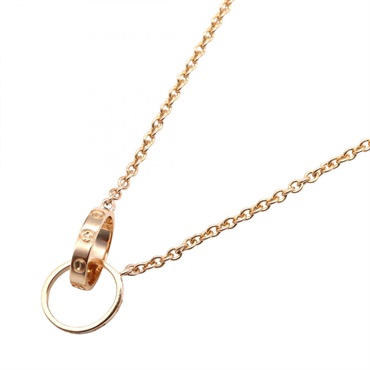 CARTIER Baby Love Necklace Pendant 18KRG Pink Rose Gold Used Women 44cm