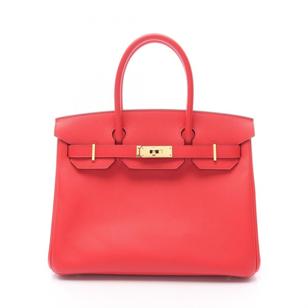 HERMES Birkin 30 Handbag Epsom leather Red Bougainvillier Used Women C GHW