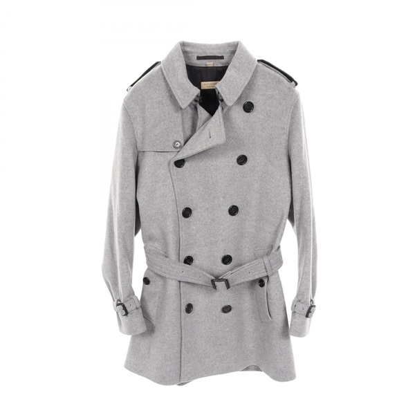 BURBERRY Double-breasted Trench Coat Wool cashmere Gray Size 48 Used mens