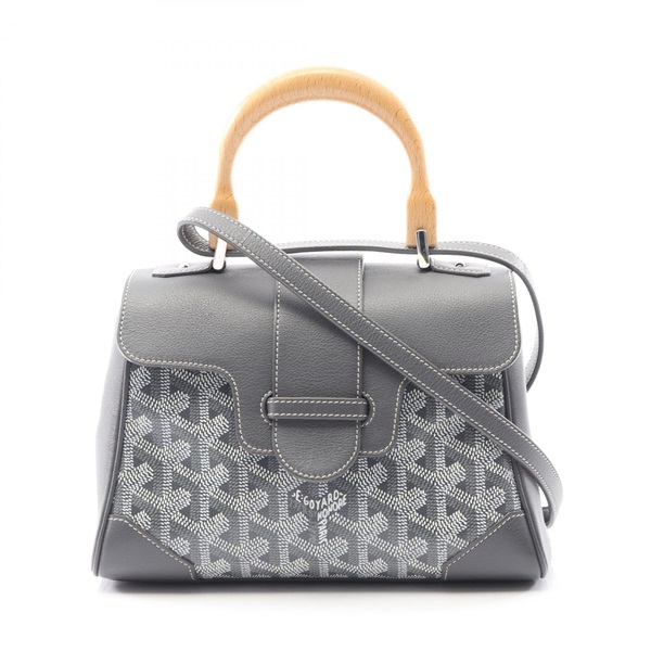 GOYARD Saigon Mini Shoulder Handbag SAIGONMINTY51CL51P canvas leather Gray Used