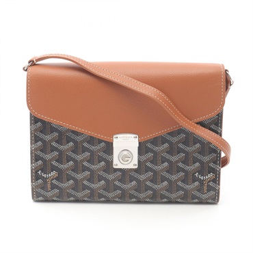 GOYARD Chypre Wallet Shoulder Bag CHYPRPPMLTY01CL03P canvas Black Brown Used